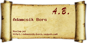 Adamcsik Bors névjegykártya